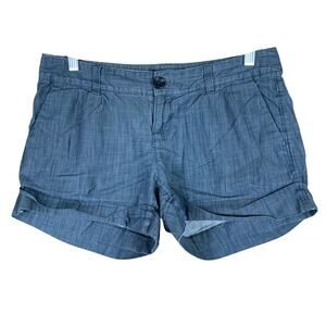 Banana Republic Womens Shorts Blue Short Short Chambray Cotton Blend Stretch 6P